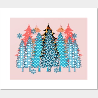 cool leopard pattern christmas trees gift Posters and Art